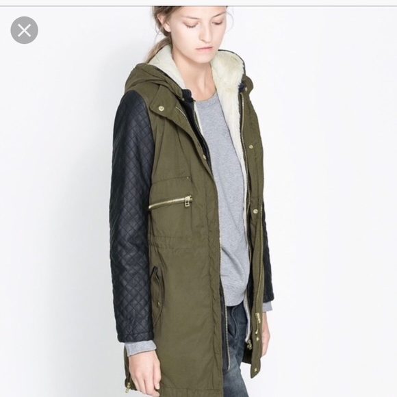 Zara olive green jacket Clearance